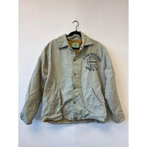 Vintage Maple Jacket Mens Large Green Sherpa Lined Coaches Clyde Park League 70s